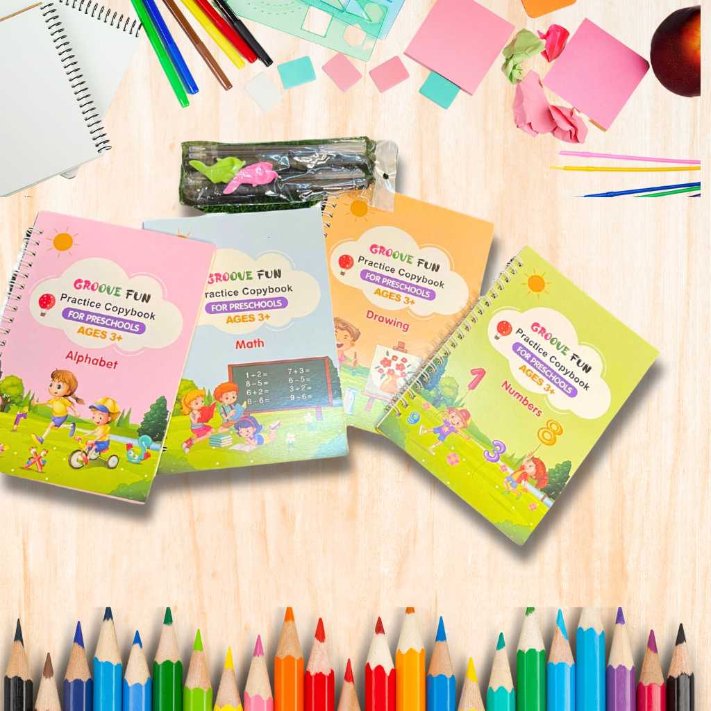 buy best school utilities and stationary for kids and toddler in india Practice Book set of 4 Stationary School supplies DODkart