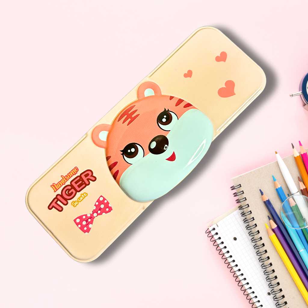 buy best school utilities and stationary for kids and toddler animal cartoon printed metal pencil box dodkart