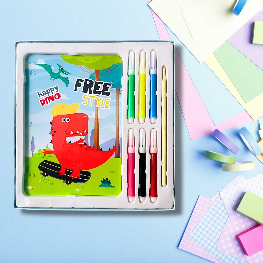 buy best school utilities and stationary for kids and toddler in india fun dinosaur style drawing book for kids dodkart