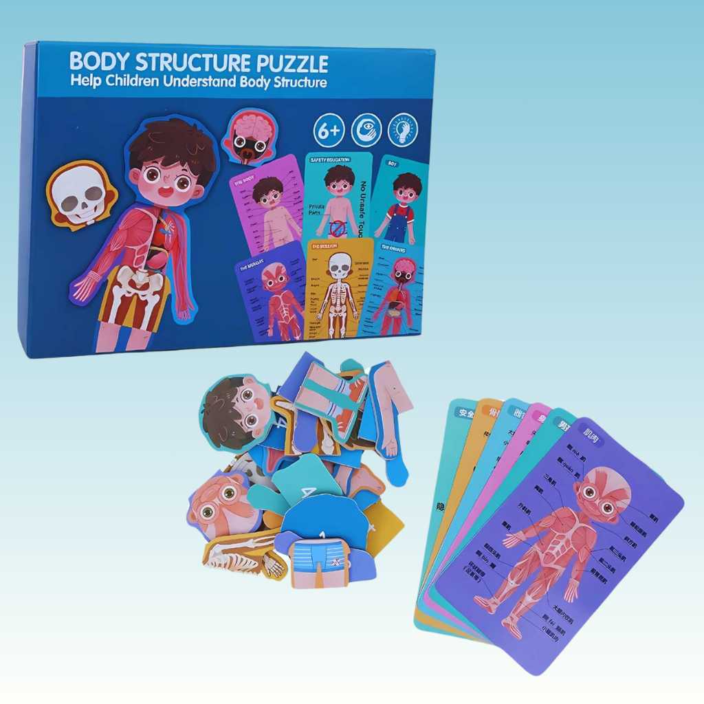 buy best wooden educational toys online for kids and toddlers in india Wooden Body Parts Puzzle Educational Toy dodkart