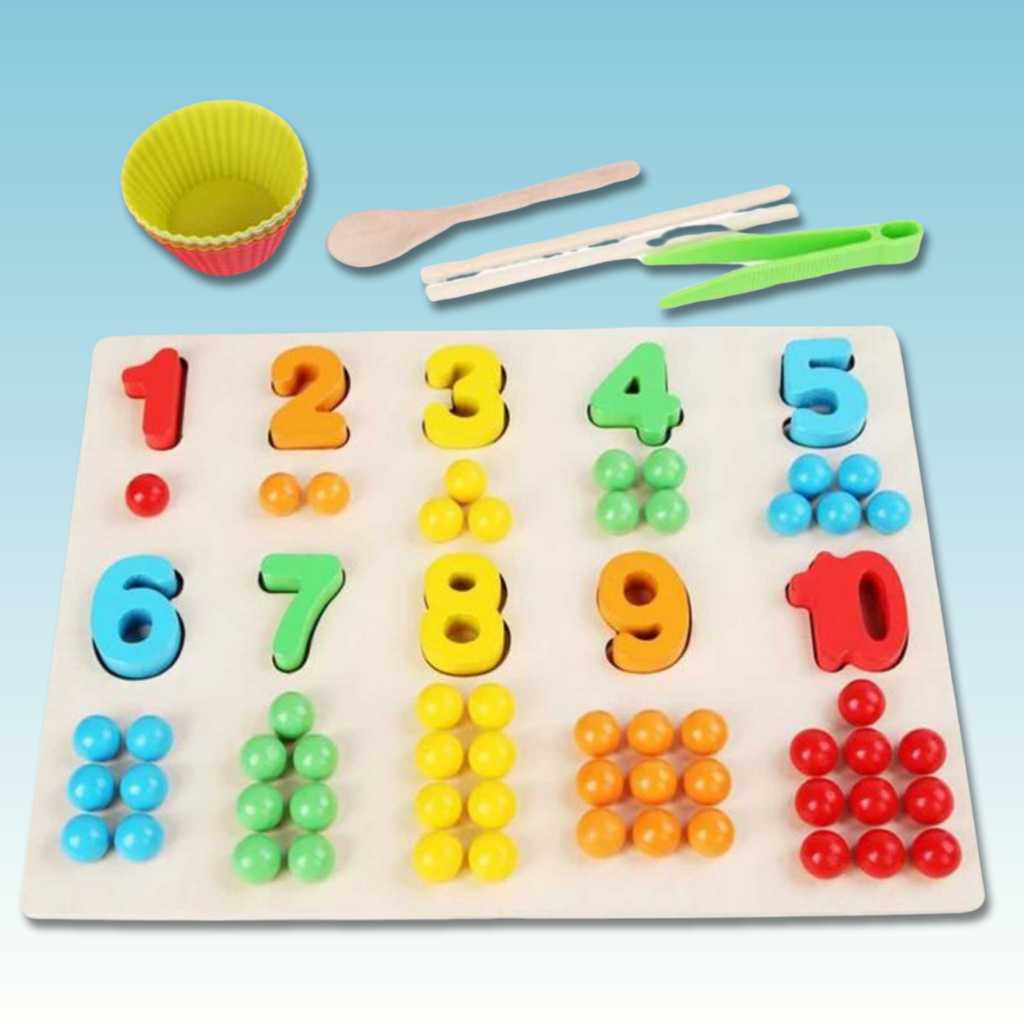 buy best wooden educational toys online for kids and toddlers in india Wooden Number Puzzle board for Kids dodkart