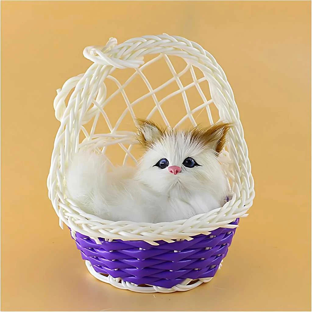 Cat Soft Toy with Sound and Hanging Light Basket