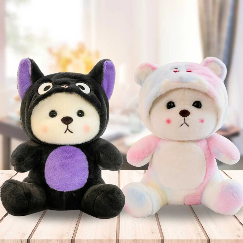 Colorful Hooded Cute Teddy Bear Soft Toy