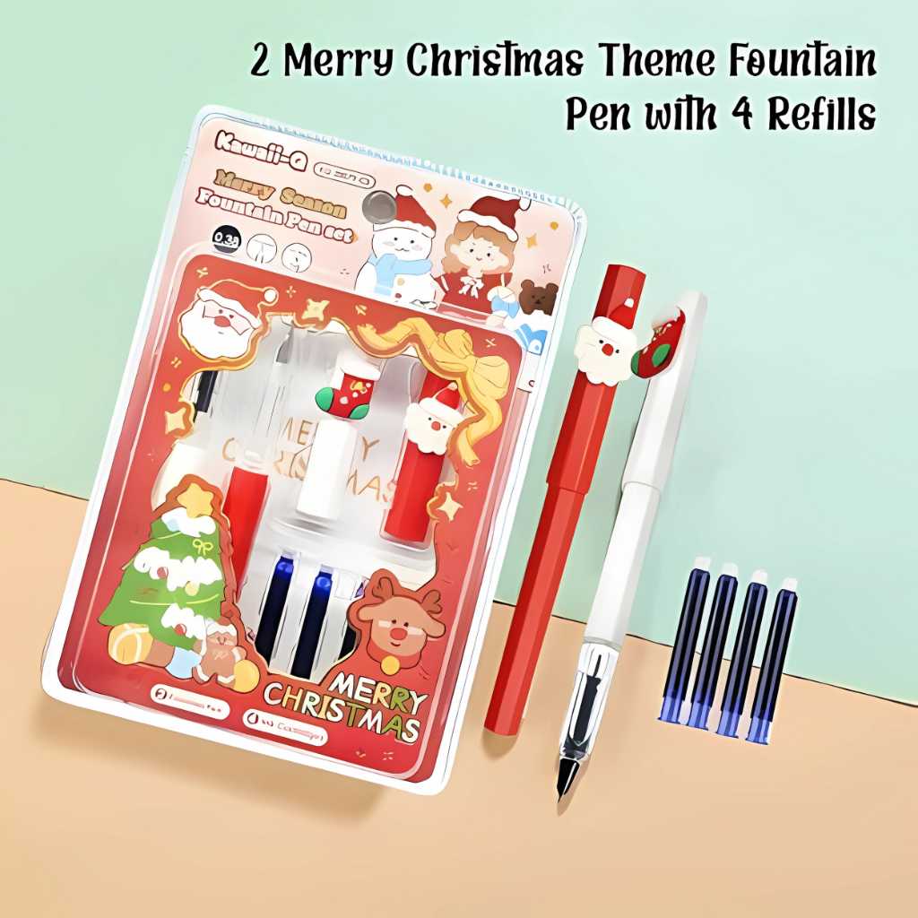 merry christmas fountain pen set for kids